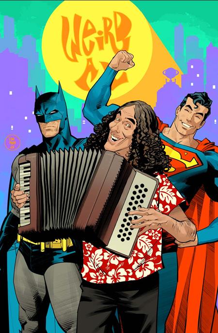 BATMAN SUPERMAN WORLDS FINEST #50 CVR G DAN MORA WEIRD AL YANKOVIC CAMEO CARD STOCK VAR (Order By 03/09/26) (Estimated In Store By 04/01/26)