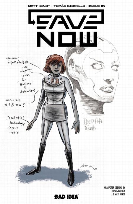 SAVE NOW #4 (OF 4) CVR B LEWIS LAROSA MATT KINDT CHARACTER DESIGN VAR (Pre-Order by 07/27/26 | Est. In-Store: 08/26/26 | Ships after release)