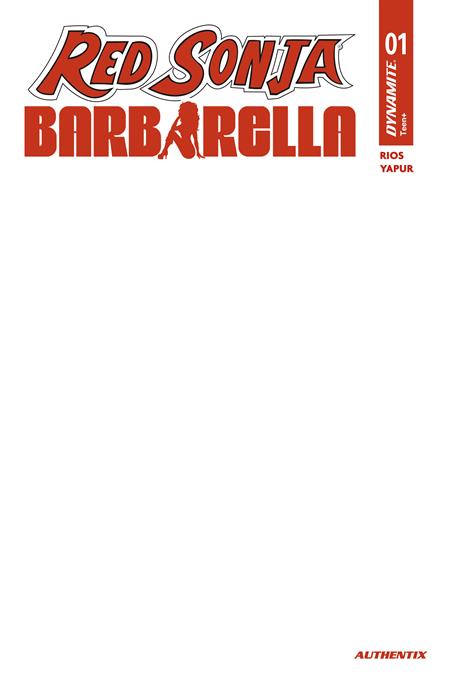 RED SONJA BARBARELLA #1 CVR H BLANK AUTHENTIX VAR (Pre-Order by 10/12/26 | Est. In-Store: 11/04/26 | Ships after release)