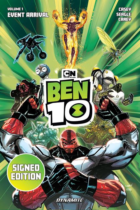 BEN 10 HC VOL 01 EVENT ARRIVAL SIGNED BY JOE CASEY AND STEVEN T SEAGLE CVR (Pre-Order by 10/26/26 | Est. In-Store: 12/23/26 | Ships after release)