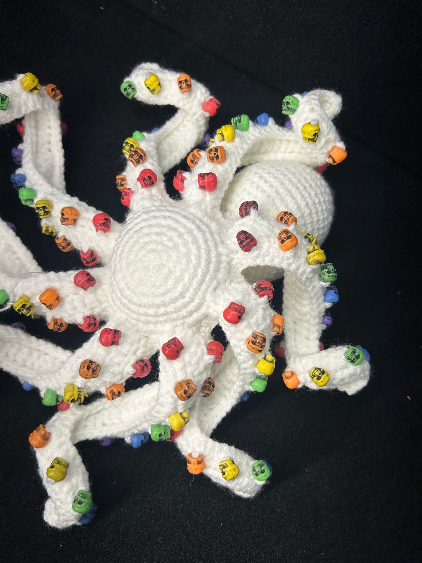 White Rainbow Crochet Octopus
