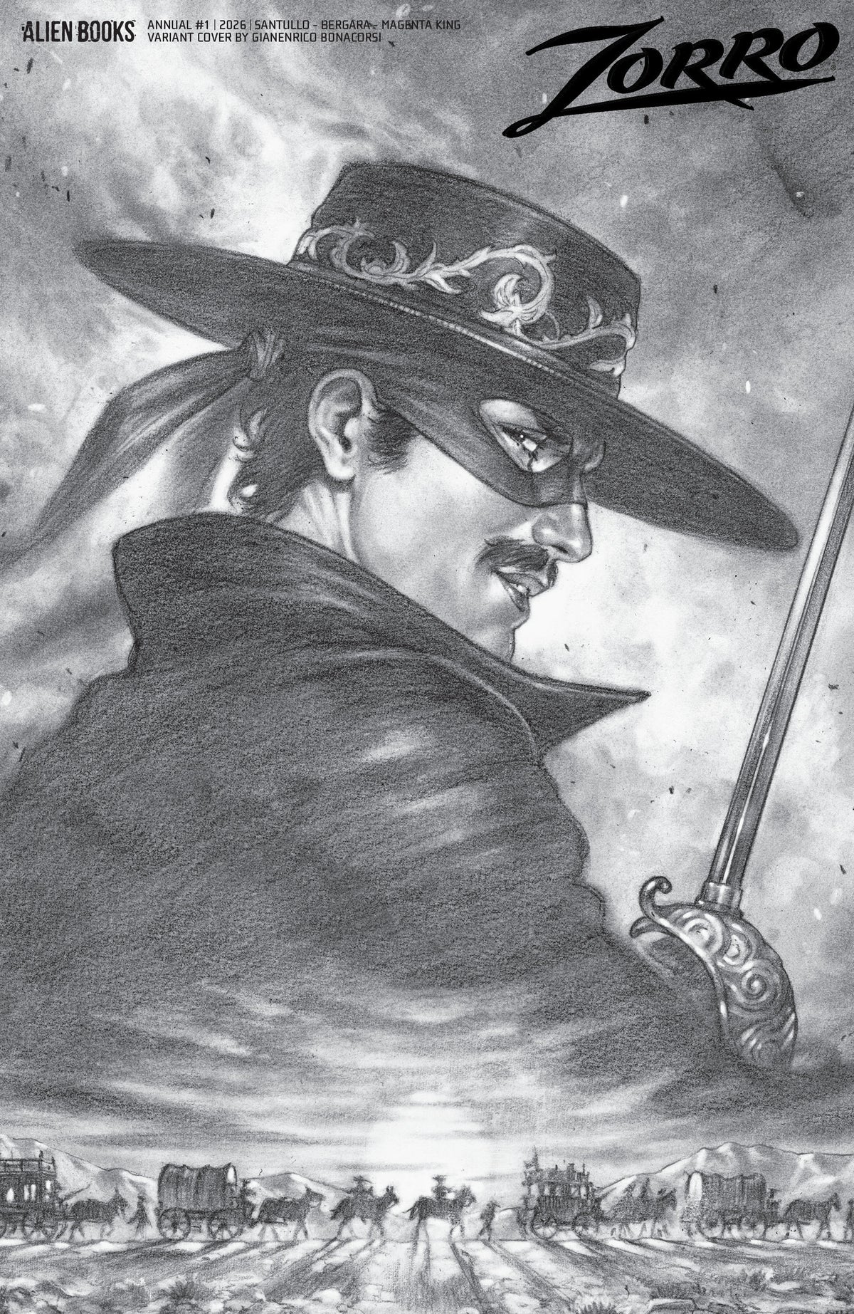 Zorro Annual #1 Variant D (Bonacorsi B&W) (Pre-Order by 11/02/26 | Est. In-Store: 12/16/26 | Ships after release)