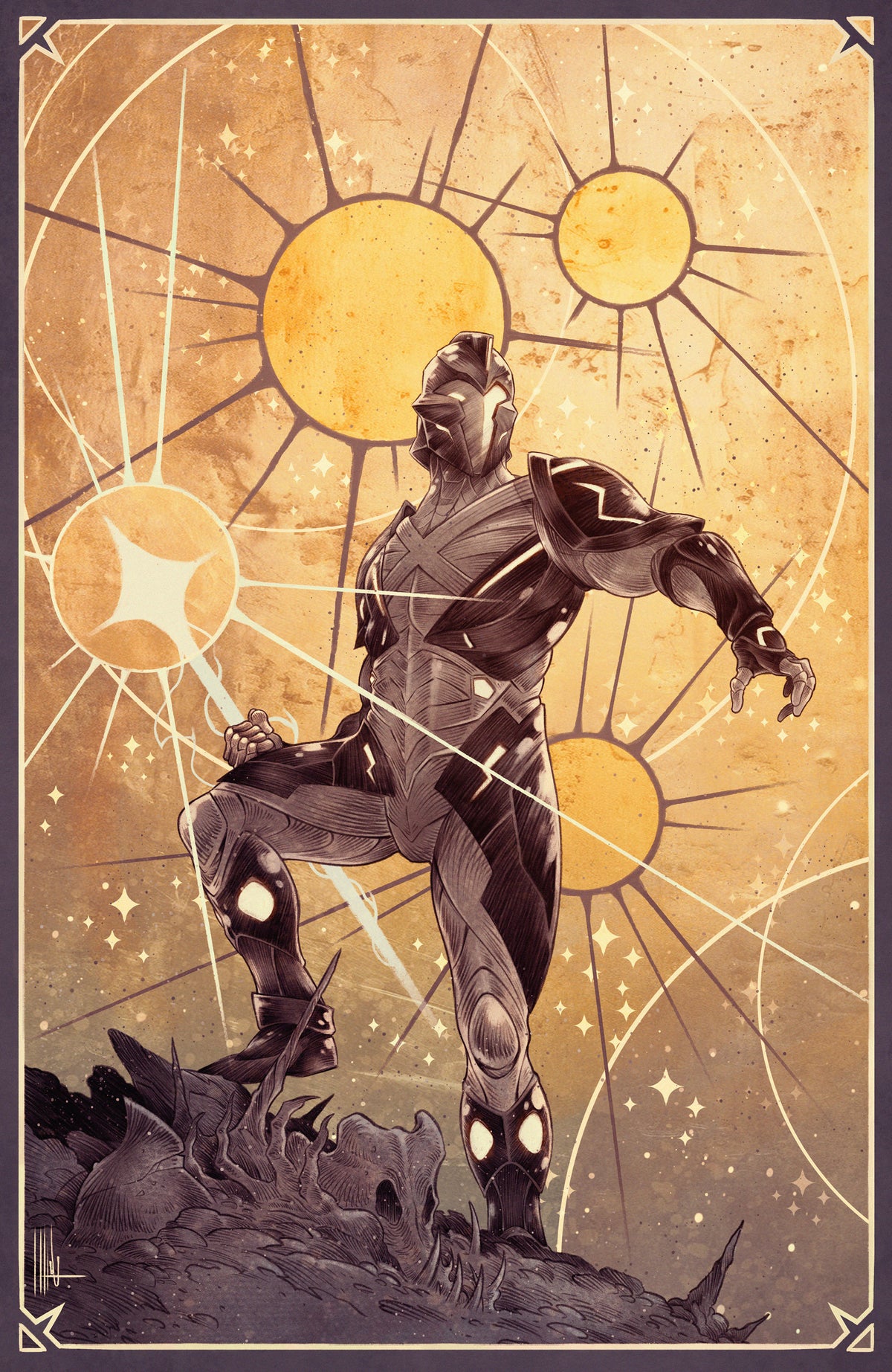 X-O Manowar: Black, White & Gold #3 Variant C (Merli Full Art) (Pre-Order by 11/09/26 | Est. In-Store: 12/23/26 | Ships after release)