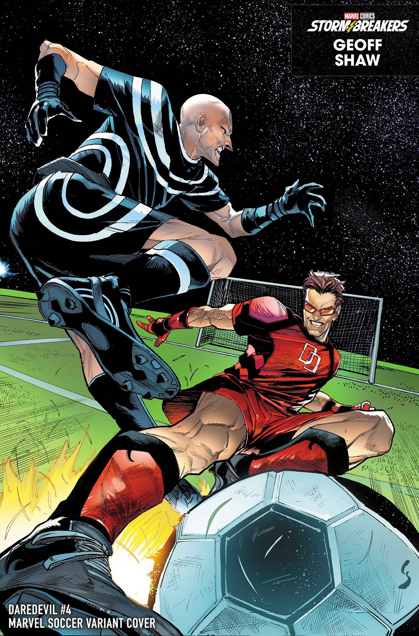 DAREDEVIL #4 GEOFF SHAW MARVEL SOCCER VARIANT (Order By 06/08/26) (Estimated In Store By 07/08/26) (THIS ITEM IS A PRE-ORDER AND YOU WILL NOT RECEIVE IT UNTIL AFTER THE IN STORE DATE)