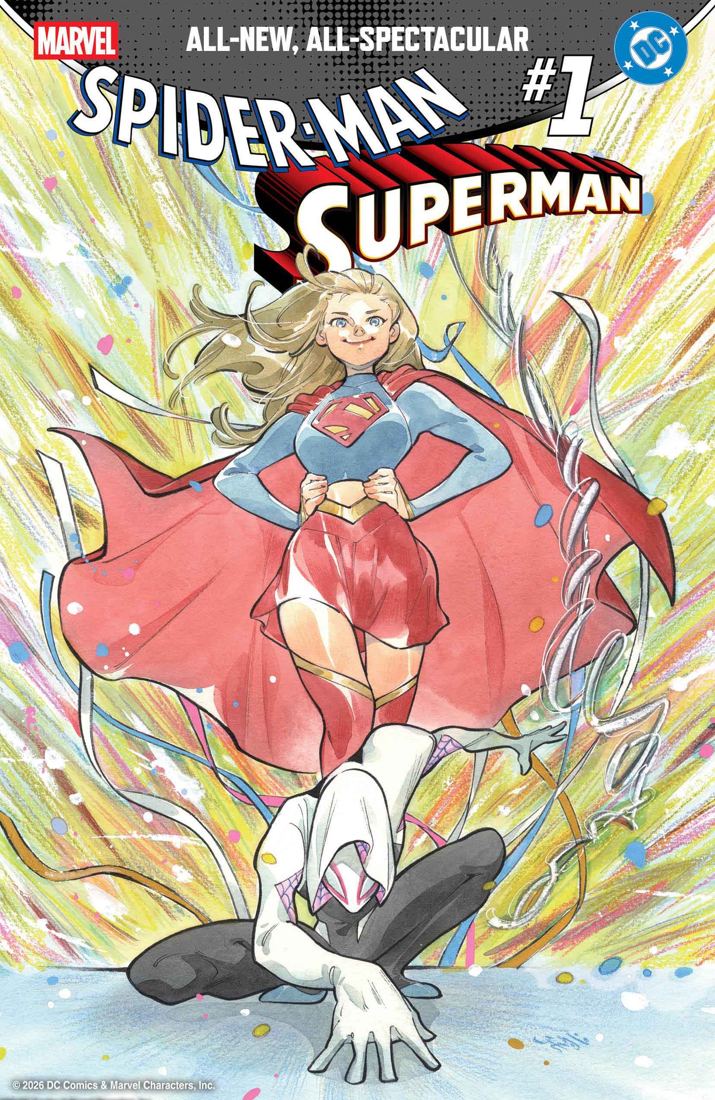 MARVEL/DC: SPIDER-MAN/SUPERMAN #1 PEACH MOMOKO VARIANT (Order By 03/02/26) (Estimated In Store By 04/15/26)