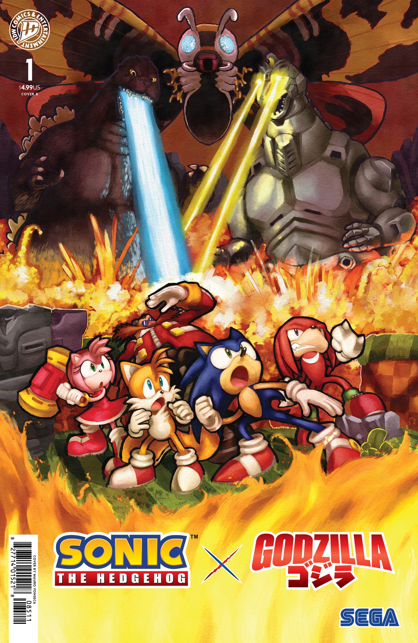 Sonic the Hedgehog x Godzilla #1 Variant B (Fonseca) (Order By 06/08/26) (Estimated In Store By 07/15/26) (THIS ITEM IS A PRE-ORDER AND YOU WILL NOT RECEIVE IT UNTIL AFTER THE IN STORE DATE)