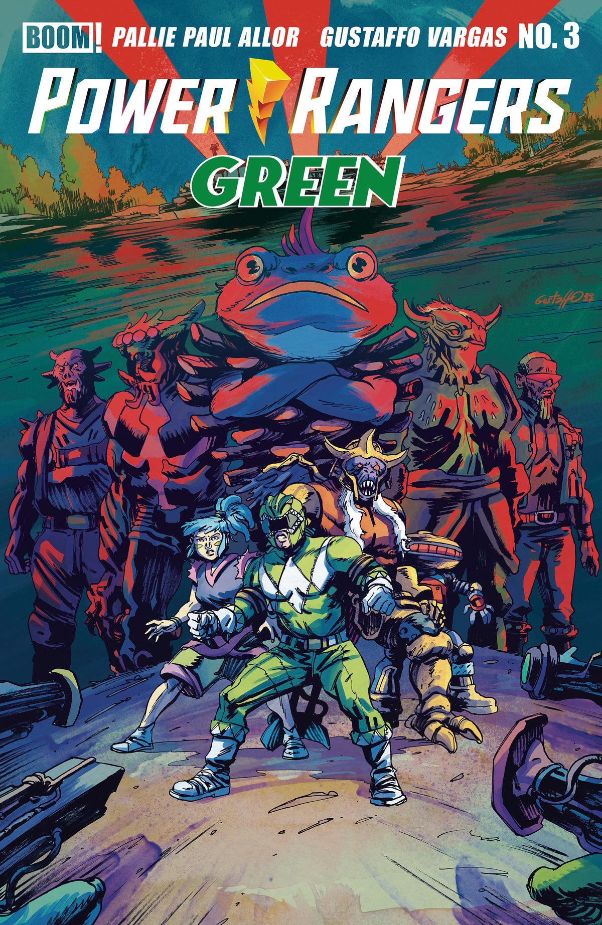 Power Rangers Green #3 B Variant (Dressed, Vargas) (Pre-Order by 09/14/26 | Est. In-Store: 10/21/26 | Ships after release)