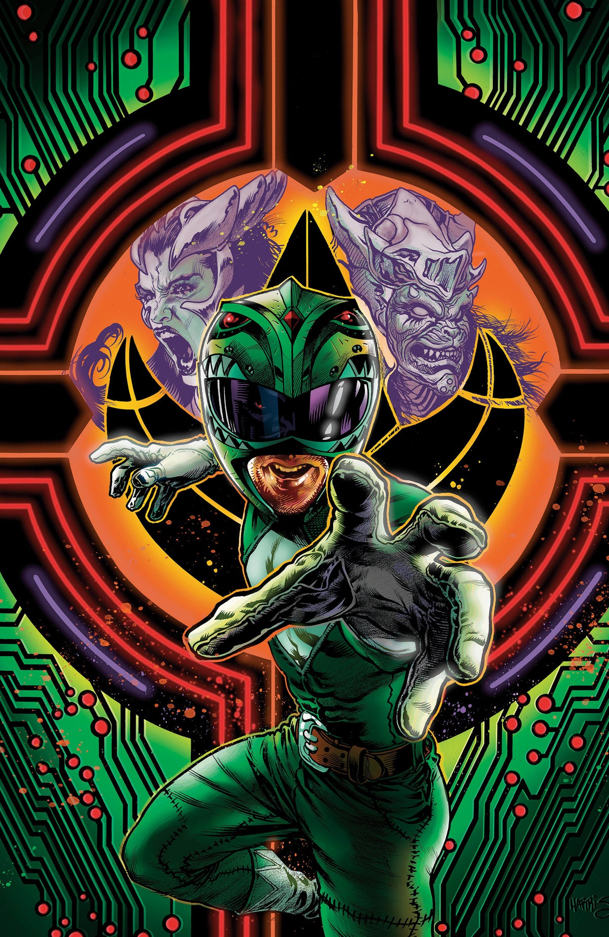 Power Rangers Green #3 D Foil Variant (Full Art, Foil, Harris) (Pre-Order by 09/14/26 | Est. In-Store: 10/21/26 | Ships after release)
