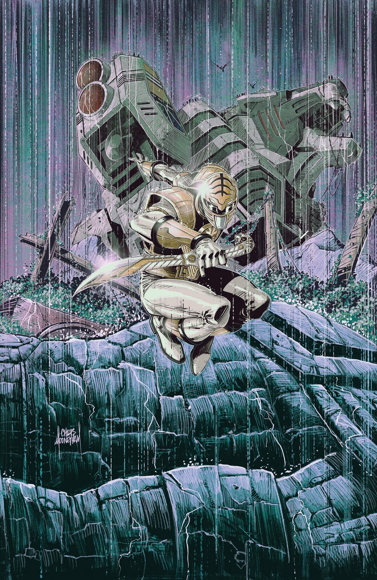 Power Rangers Green #4 C Tommy Oliver Card Stock Connecting Variant (Full Art, Mooneyham) (Pre-Order by 10/12/26 | Est. In-Store: 11/18/26 | Ships after release)