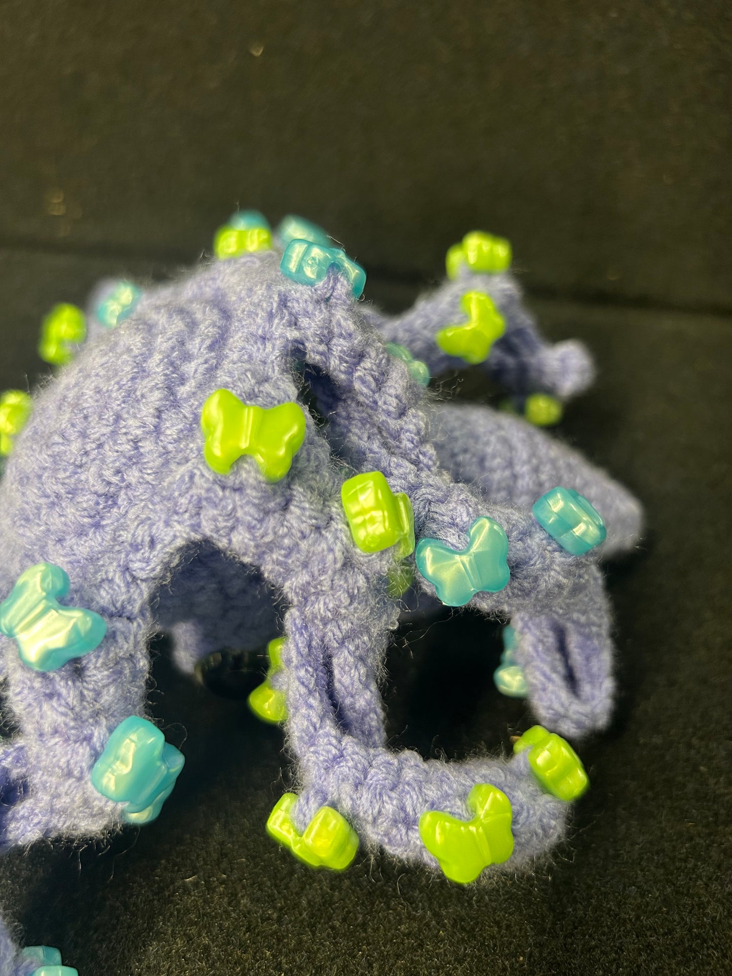 Blue Crochet Octopus with Butterflies