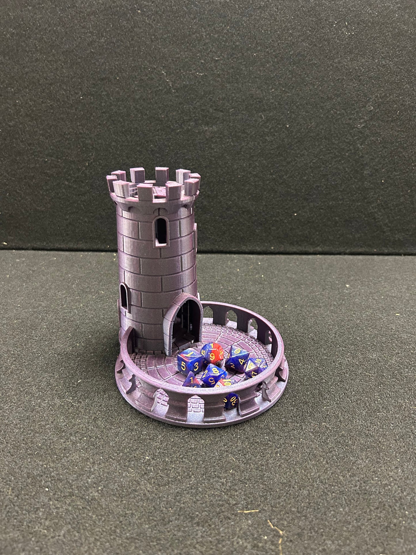 3D Printed Purple Dice Tower