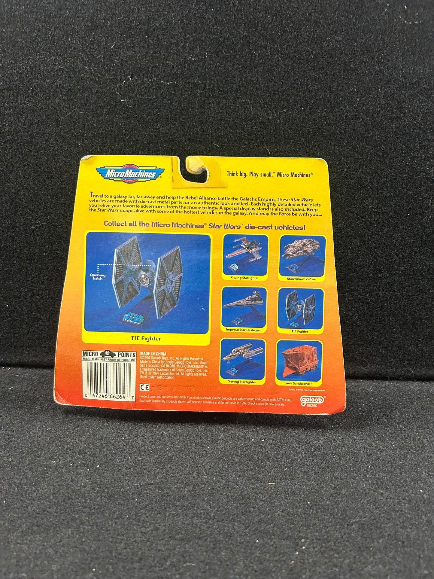 Star wars TIE fighter die-cast metal micro machines galoob