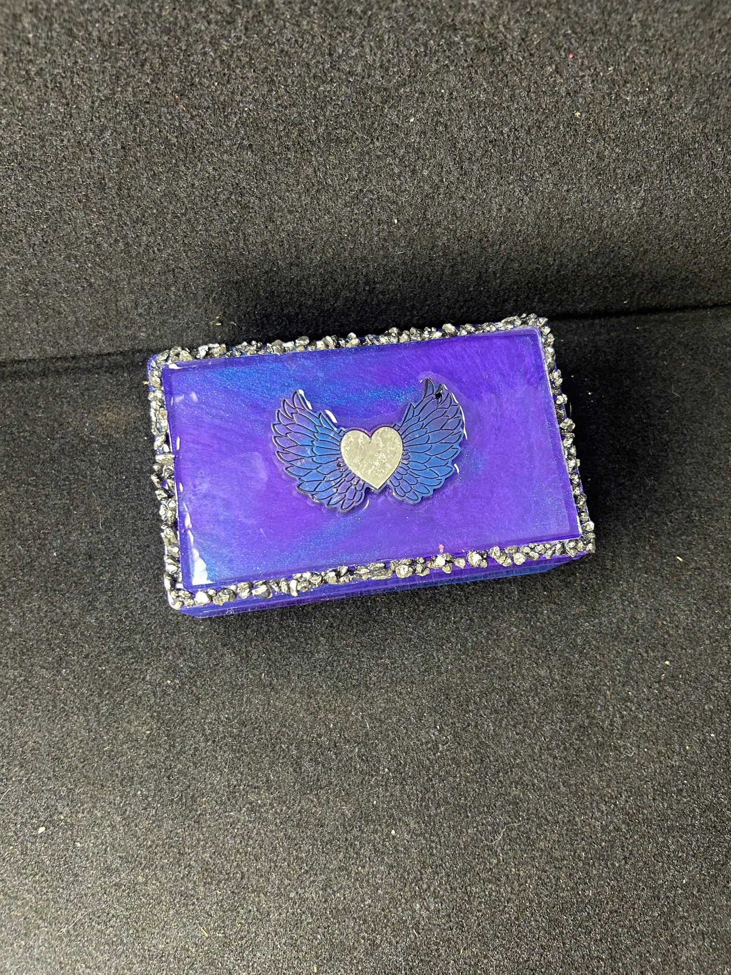 Purple Blue Heart Jewelry Box