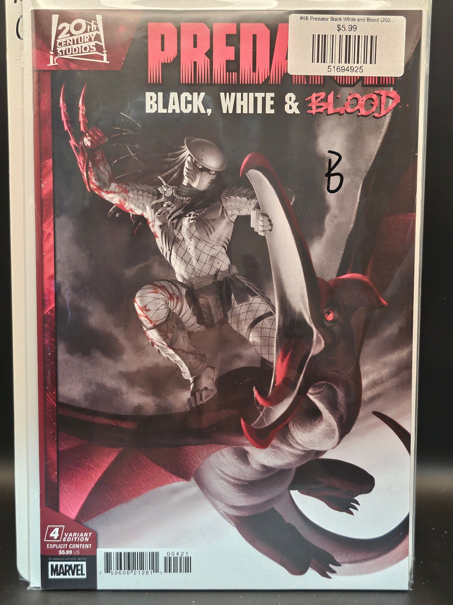 #4B Predator Black White and Blood (2025 Marvel)