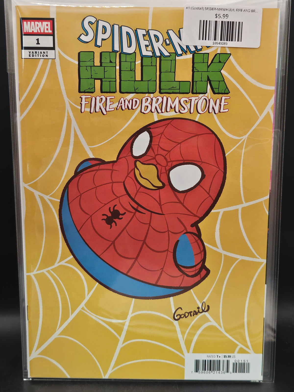 #1 (Godtail) SPIDER-MAN/HULK: FIRE AND BRIMSTONE (GODTAIL MARVEL DUCK VARIANT)
