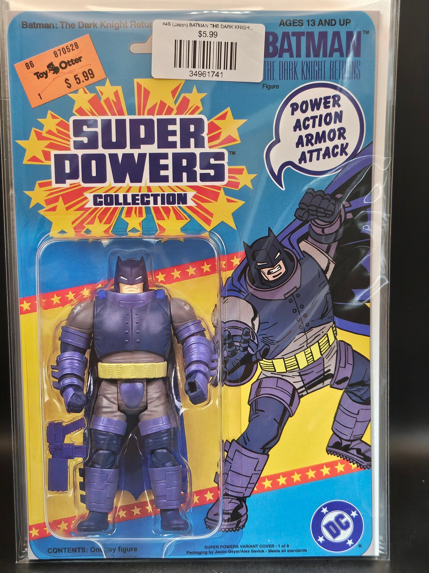 #4B (Jason) BATMAN THE DARK KNIGHT RETURNS (OF 4 FACSIMILE EDITION JASON GEYER & ALEX SAVIUK DARK KNIGHT RETURNS ARMORED SUPER POWERS ACTION FIGURE CARD STOCK VAR)