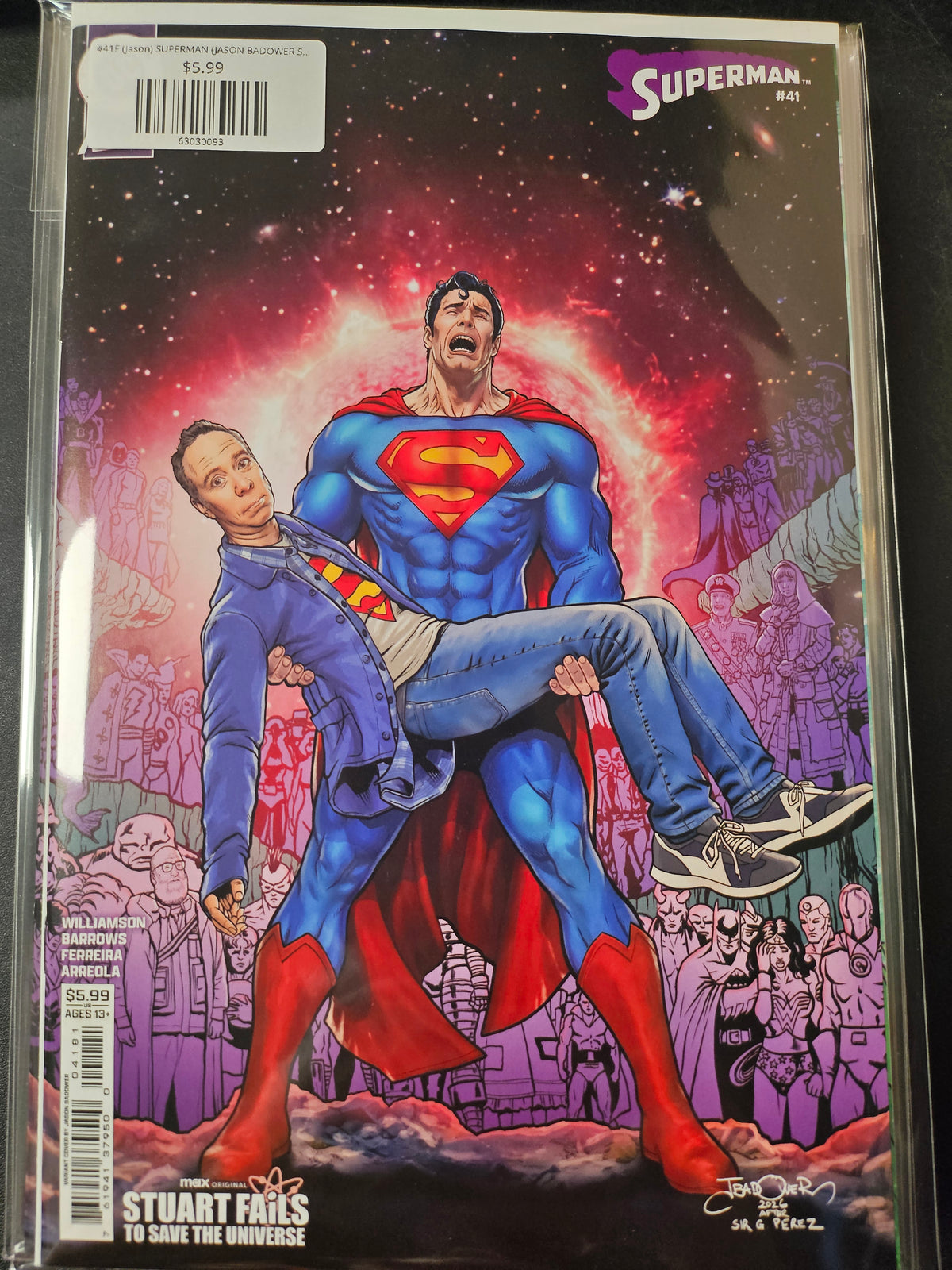 #41F (Jason) SUPERMAN (JASON BADOWER STUART FAILS TO SAVE THE UNIVERSE CARD STOCK VAR KINGDOM OF ZOD)