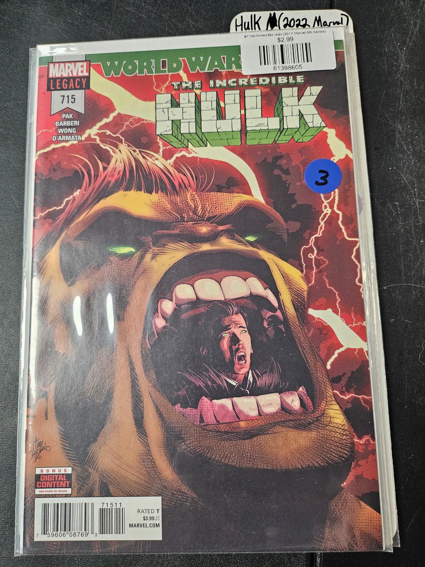 #715A Incredible Hulk (2017 Marvel 5th Series)
