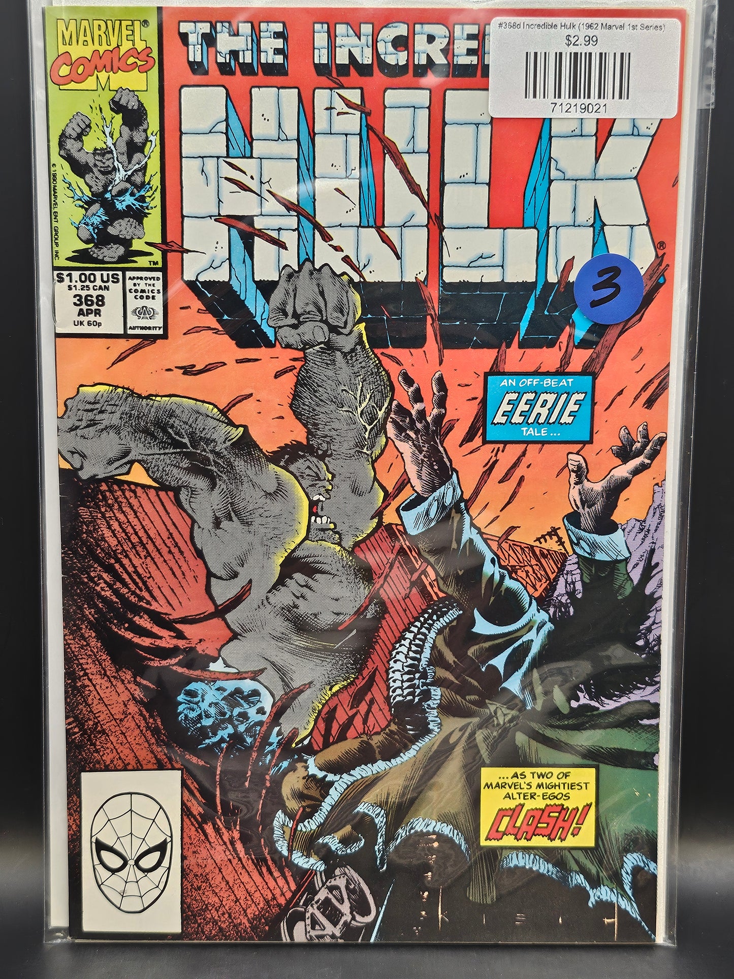 #368d Incredible Hulk (1962 Marvel 1st Series)