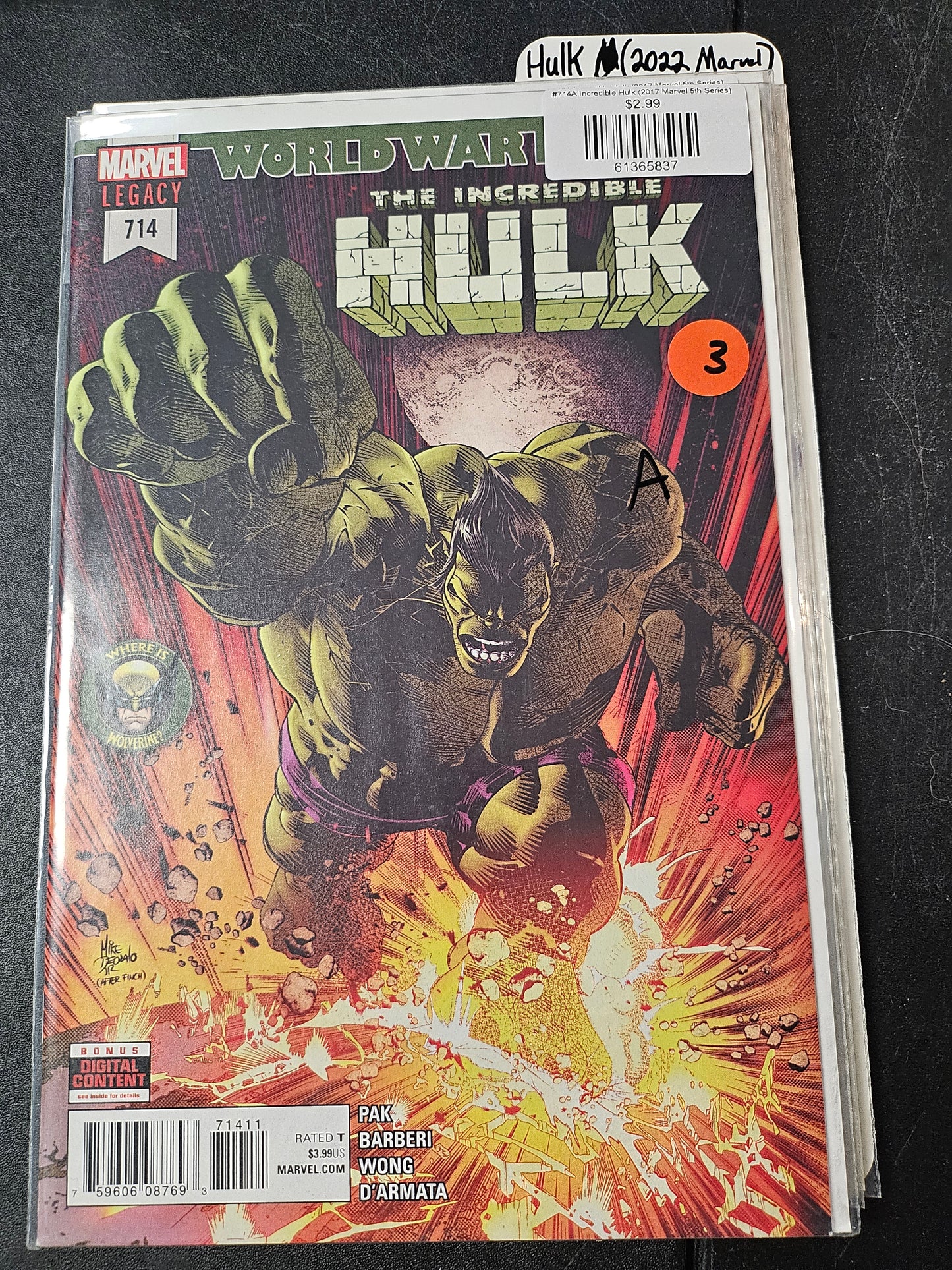 #714A Incredible Hulk (2017 Marvel 5th Series)
