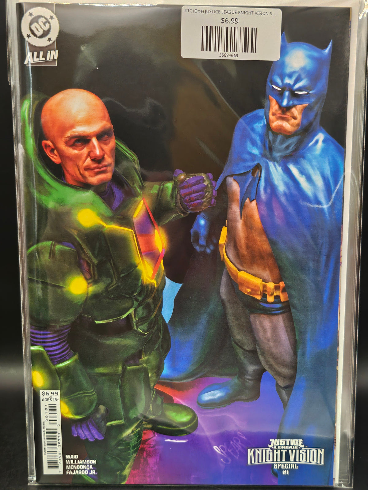 #1C (One) JUSTICE LEAGUE KNIGHT VISION SPECIAL (ONE SHOT MARK SPEARS CARD STOCK VAR)
