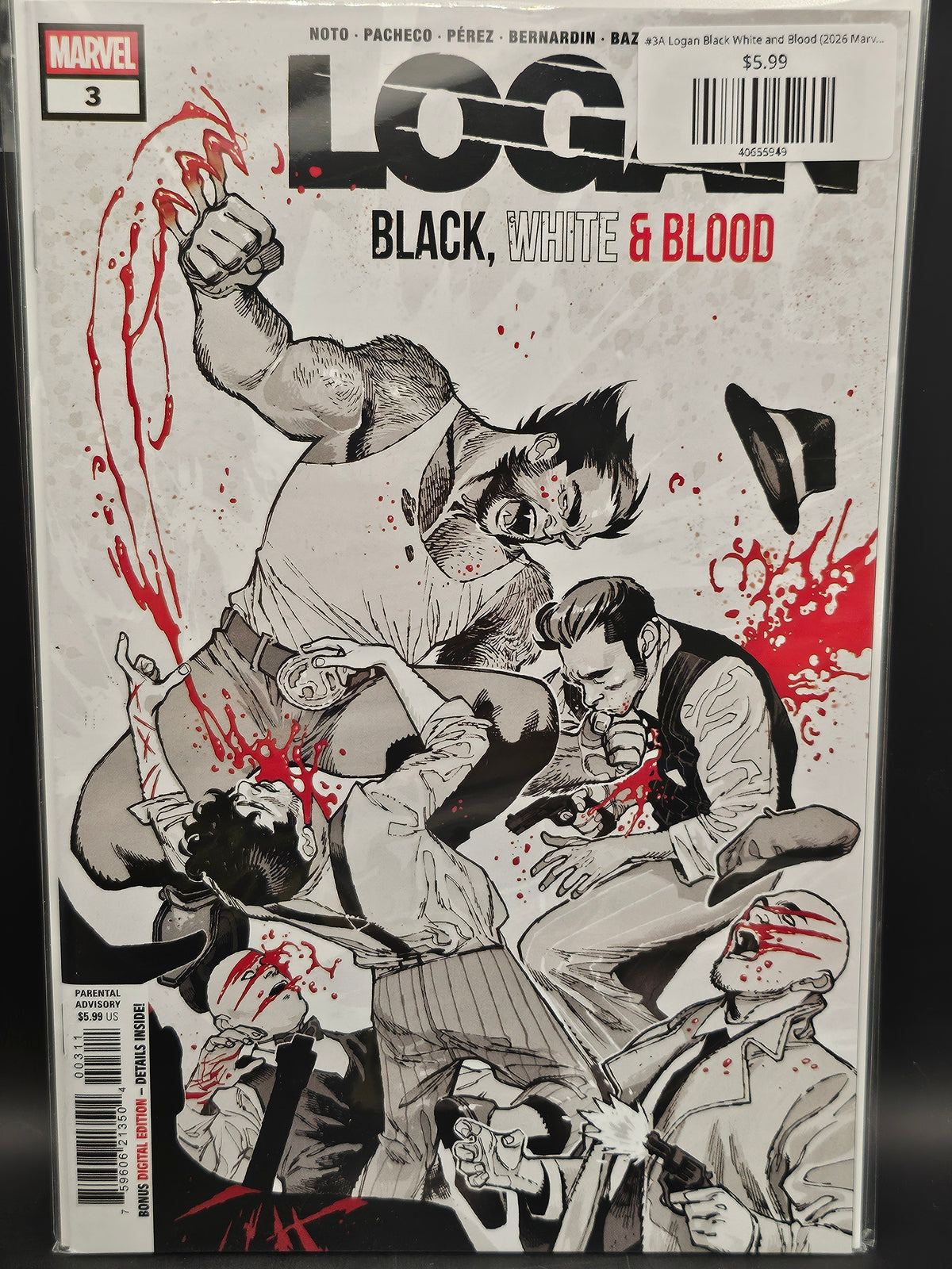 #3A Logan Black White and Blood (2026 Marvel)