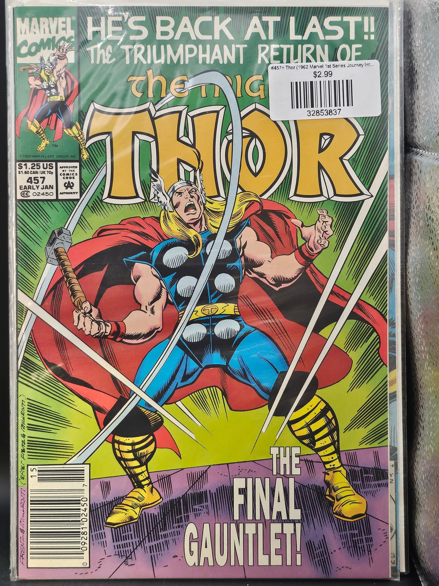 #457n Thor (1962 Marvel 1st Series Journey Into Mystery)