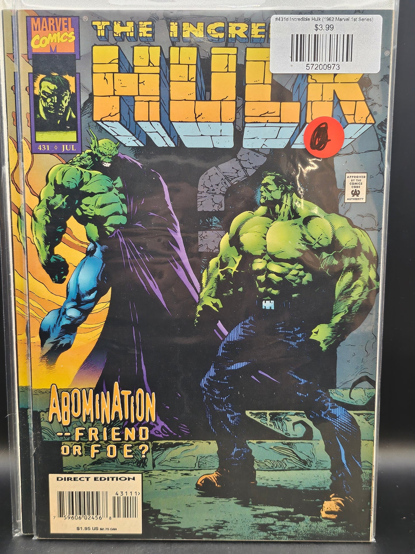 #431d Incredible Hulk (1962 Marvel 1st Series)
