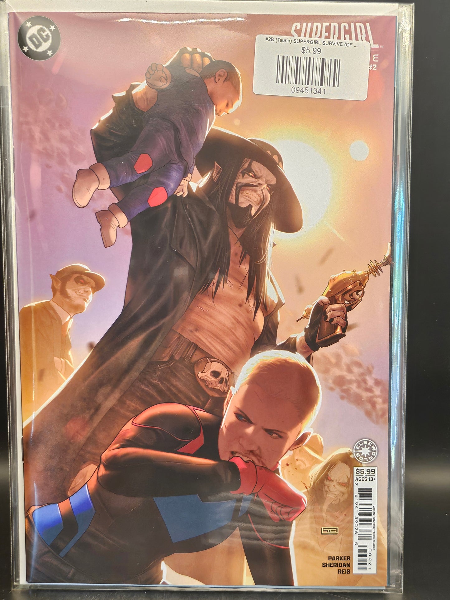 #2B (Taurin) SUPERGIRL SURVIVE (OF 6 TAURIN CLARKE CARD STOCK VAR)
