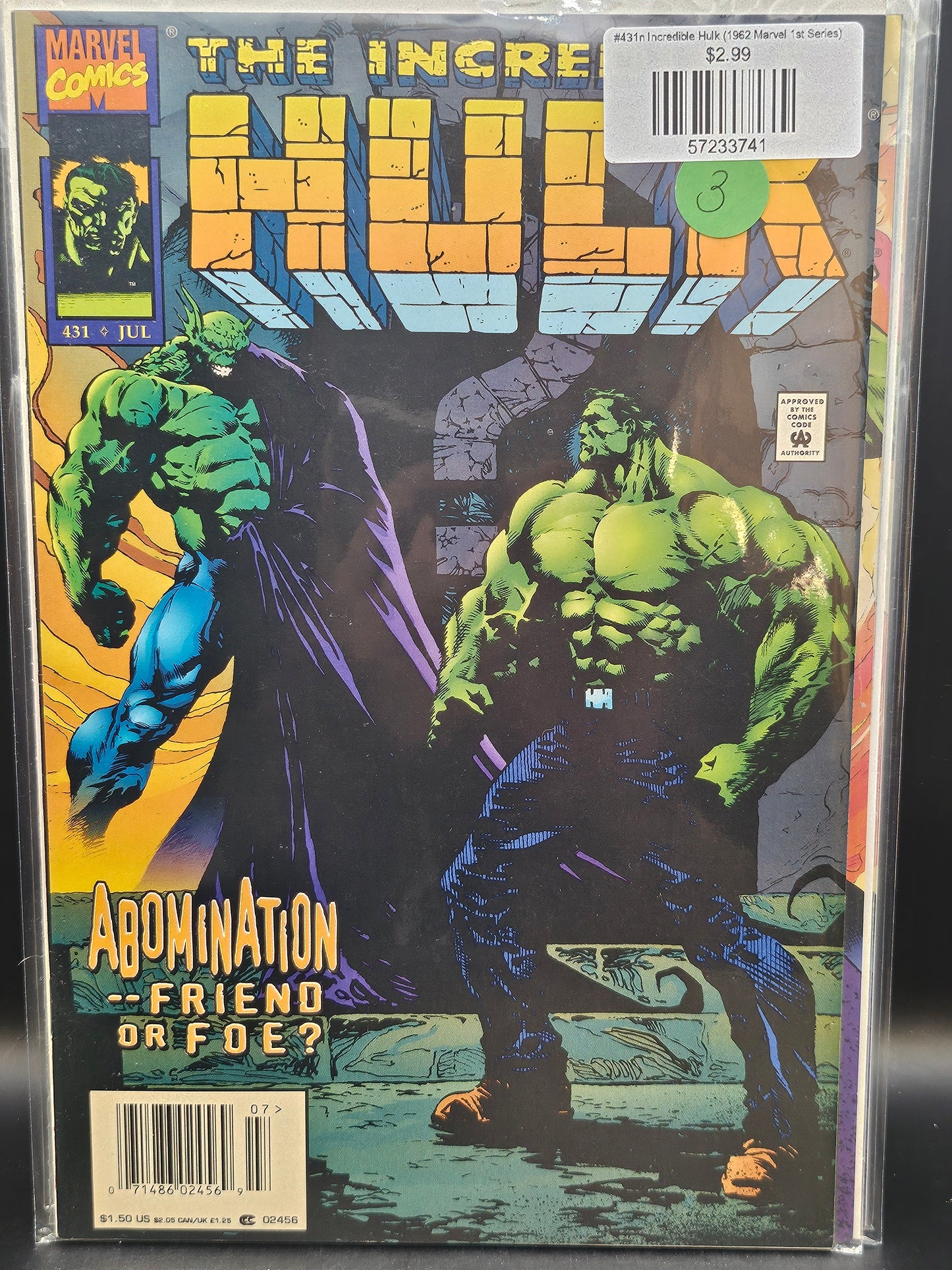 #431n Incredible Hulk (1962 Marvel 1st Series)
