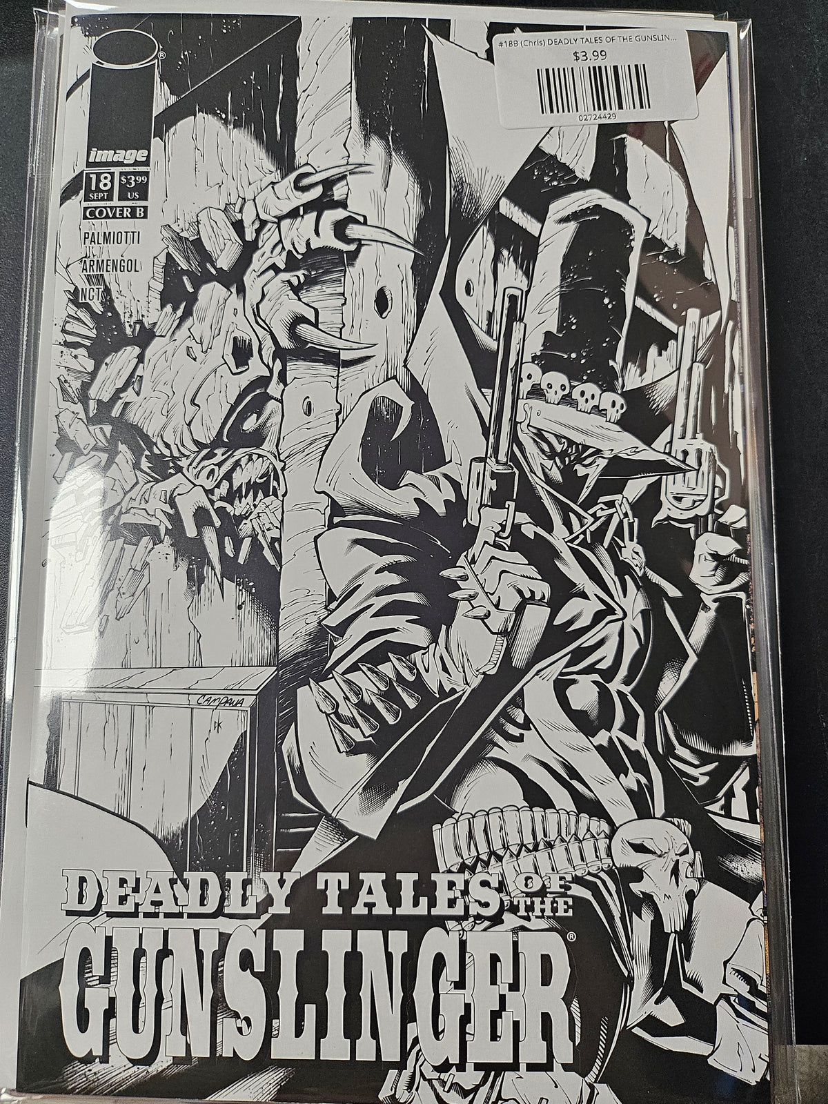 #18B (Chris) DEADLY TALES OF THE GUNSLINGER SPAWN (CHRIS CAMPANA B&W VAR)