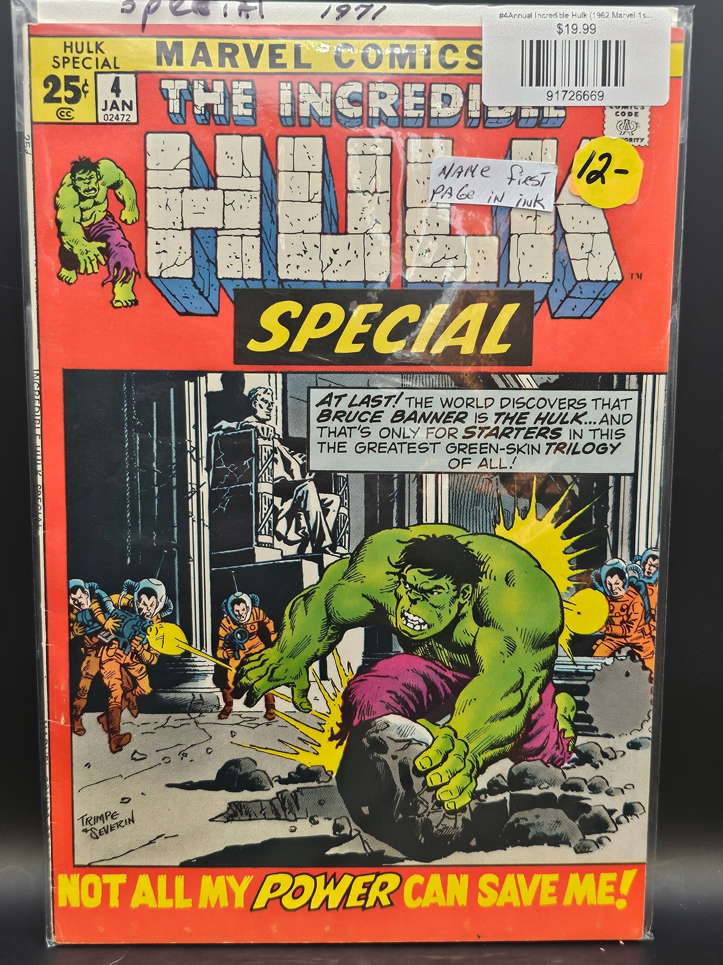 #4Annual Incredible Hulk (1962 Marvel 1st Series) Annual