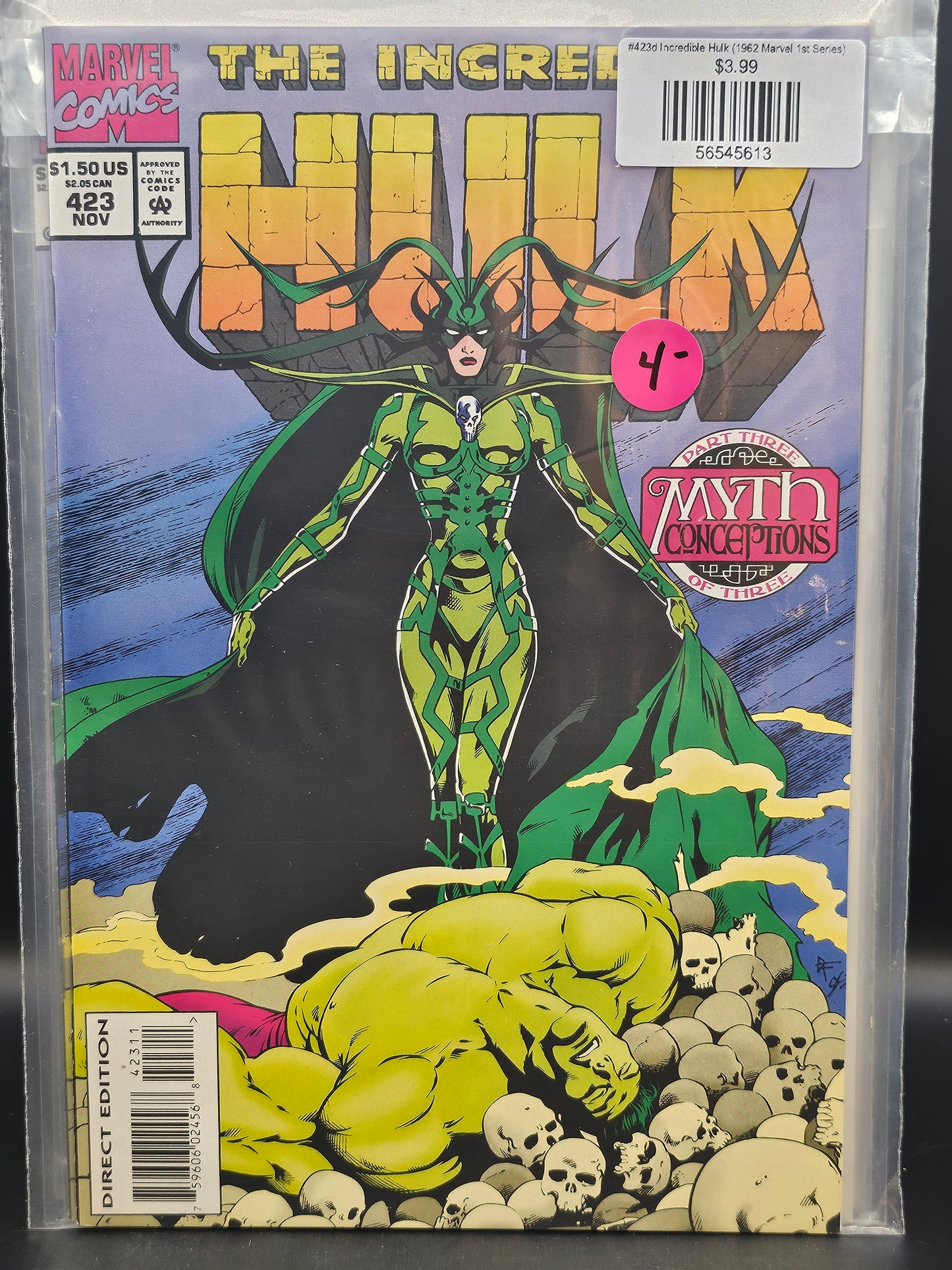 #423d Incredible Hulk (1962 Marvel 1st Series)