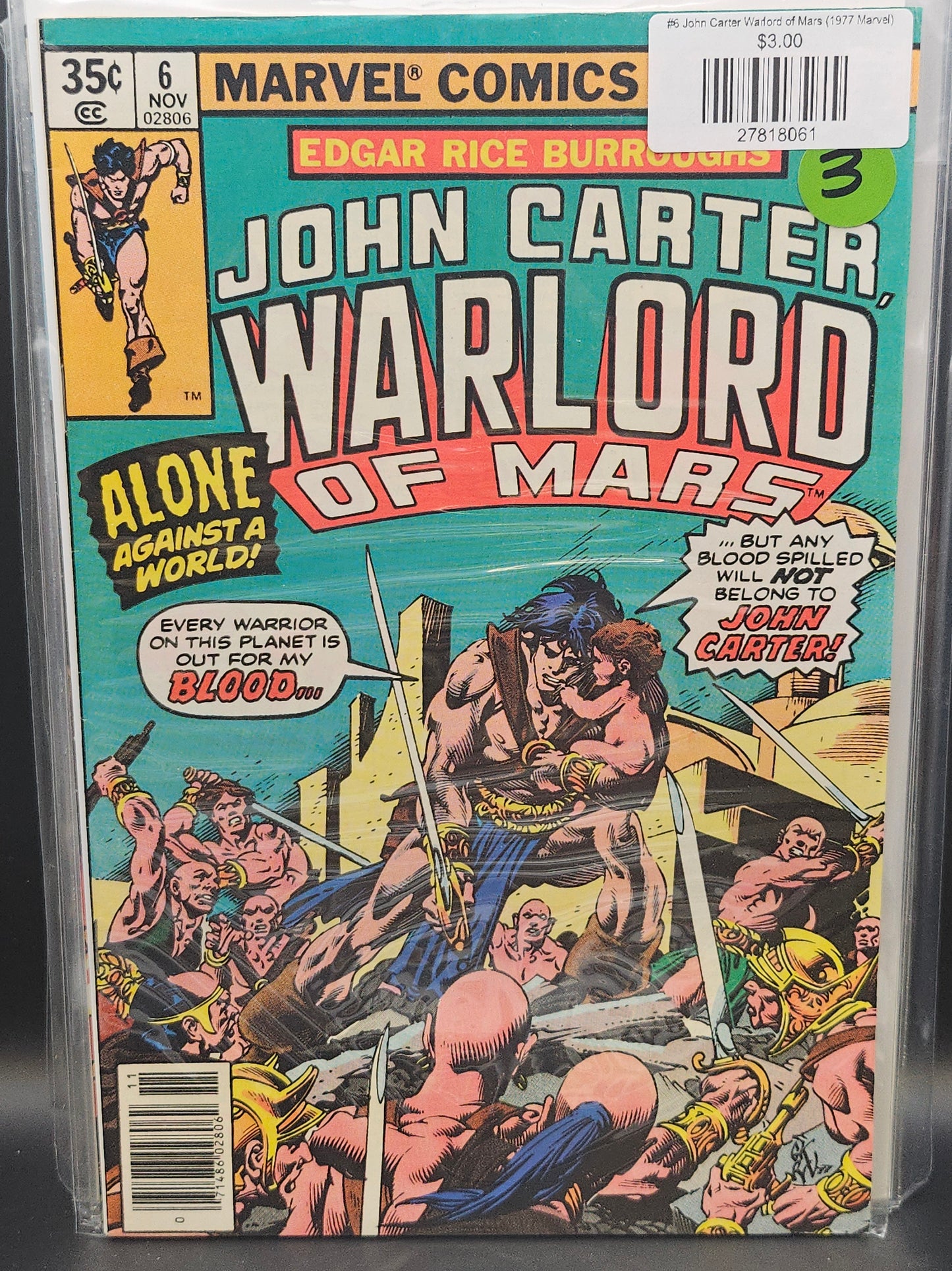 #6 John Carter Warlord of Mars (1977 Marvel)
