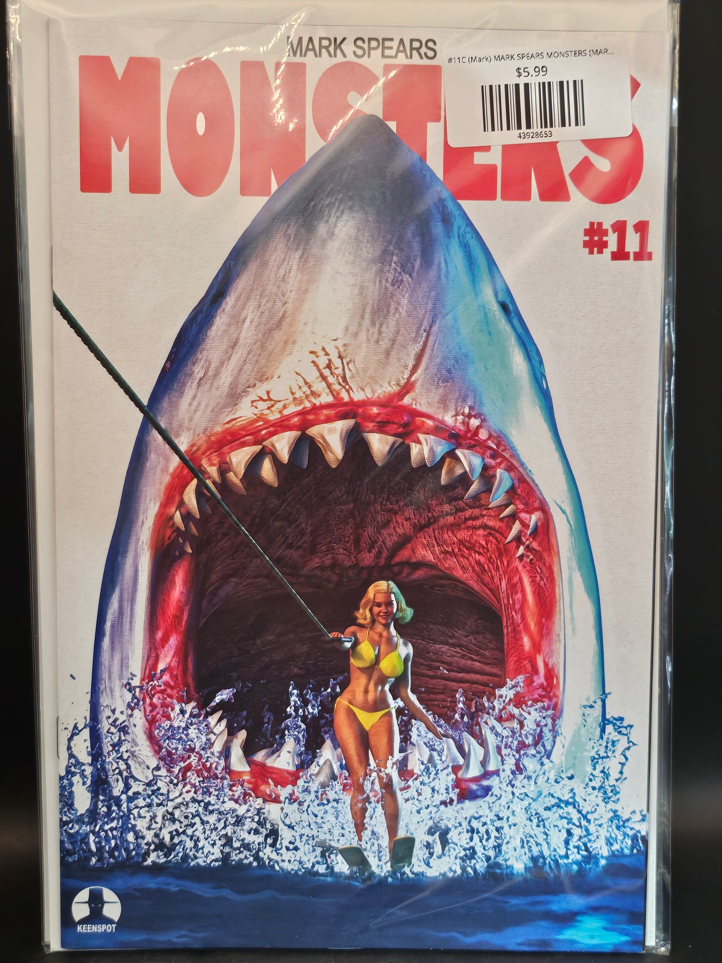 #11C (Mark) MARK SPEARS MONSTERS (MARK SPEARS SHARK WEEK JAWS 2 HOMAGE VAR)