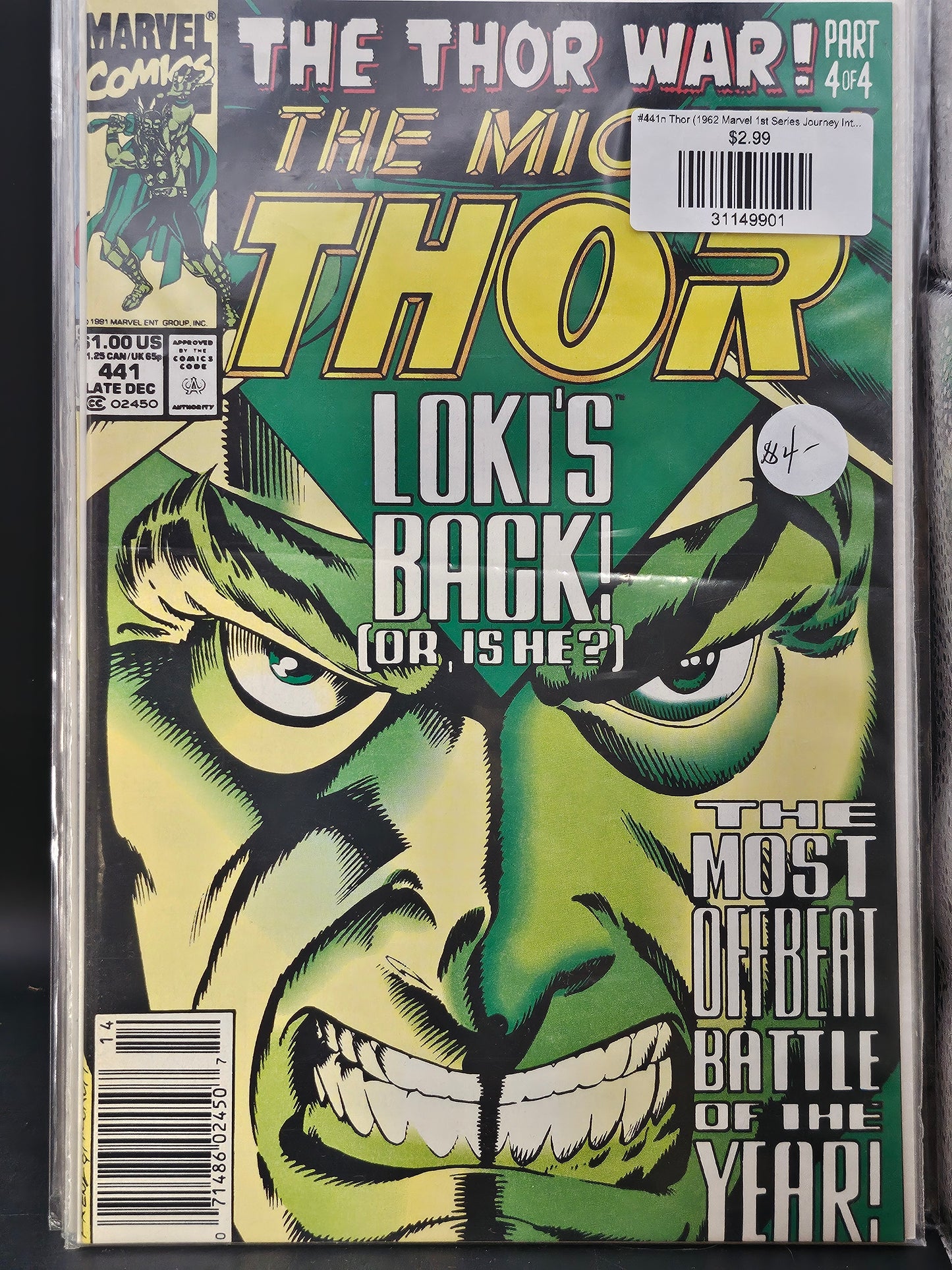 #441n Thor (1962 Marvel 1st Series Journey Into Mystery)