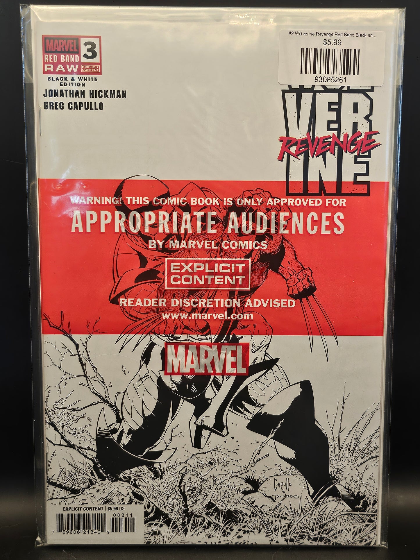 #3 Wolverine Revenge Red Band Black and White Edition (2025 Marvel)