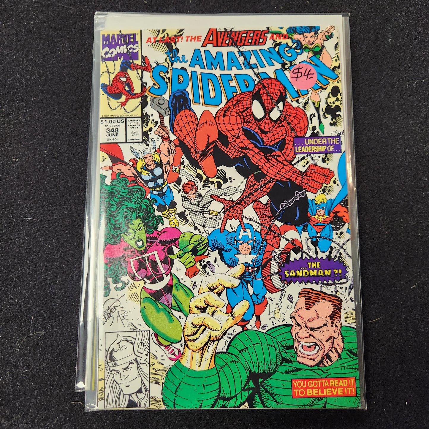 Amazing Spiderman V1 1963–1998 #348 (1991) — Under Leadership of the Sandman