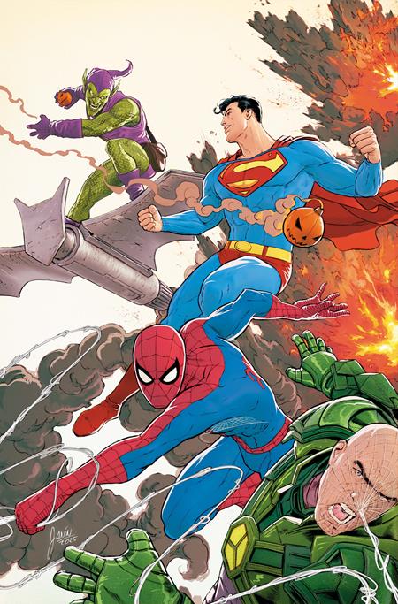 DC MARVEL SUPERMAN SPIDER-MAN #1 (ONE SHOT) CVR J MIKEL JANIN SUPERMAN & SPIDER-MAN VS LEX LUTHOR & GREEN GOBLIN CARD STOCK VAR (Order By 03/02/26) (Estimated In Store By 03/25/26)