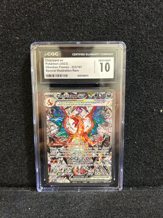 Charizard ex – Pokémon (2023) – Obsidian Flames – 223/197 – Special Illustration Rare – CGC 10 Gem Mint