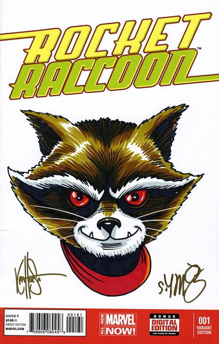 DF ROCKET RACCOON #1 BLANK VARIANT SIGNED BY SKOTTIE YOUNG AND REMARKED BY KEN HAESER WITH A ROCKET SKETCH (Pre-Order by 08/03/26 | Est. In-Store: 09/30/26 | Ships after release)