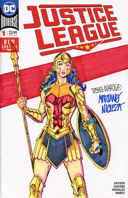 DF DC COMICS COMMISSIONED COVER ART SIGNED AND REMARKED BY MARIANO NICIEZA AND JOE DELBEATO WITH A WONDER WOMAN SKETCH (Pre-Order by 09/07/26 | Est. In-Store: 10/28/26 | Ships after release)
