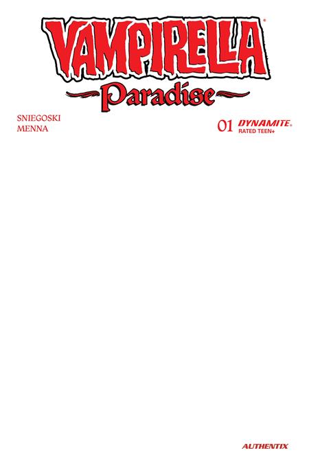 VAMPIRELLA PARADISE #1 CVR G BLANK AUTHENTIX VAR (Pre-Order by 10/26/26 | Est. In-Store: 11/18/26 | Ships after release)