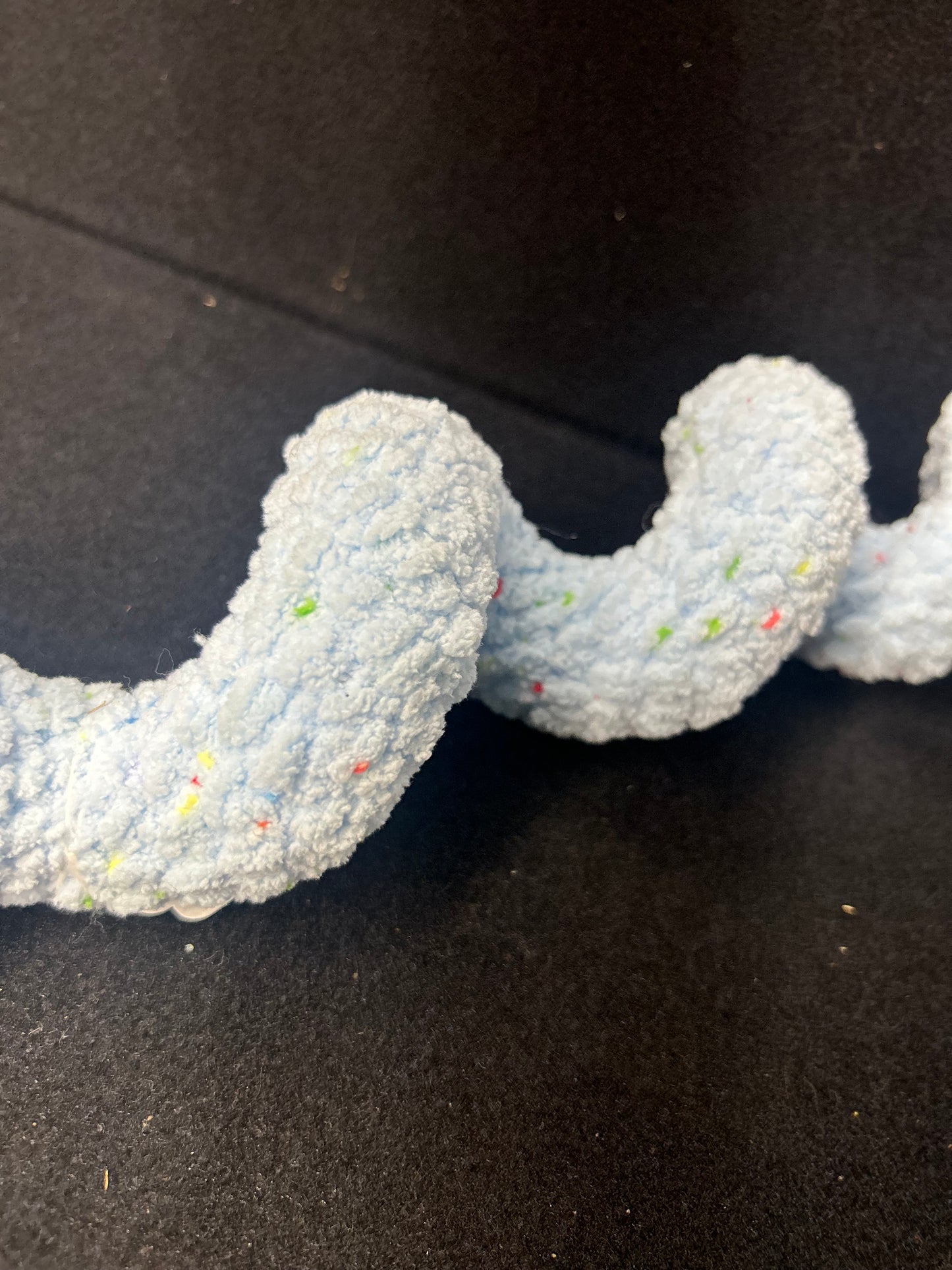 Light Blue Sparkle Crochet Snake
