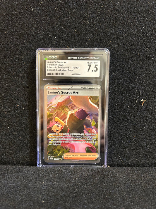 Janine’s Secret Art – Pokémon (2025) – Prismatic Evolutions – 173/131 – Special Illustration Rare – CGC 7.5 Near Mint+