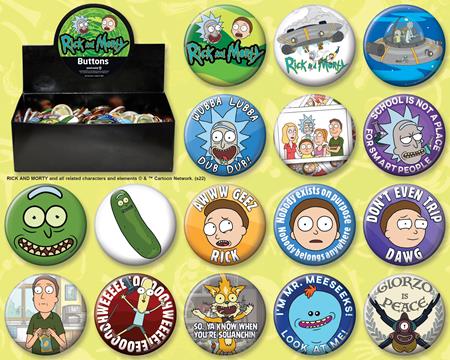 ATA-BOY RICK AND MORTY 144 PIECE BUTTON ASST (NET) (Pre-Order by 10/26/26 | Est. In-Store: 12/16/26 | Ships after release)