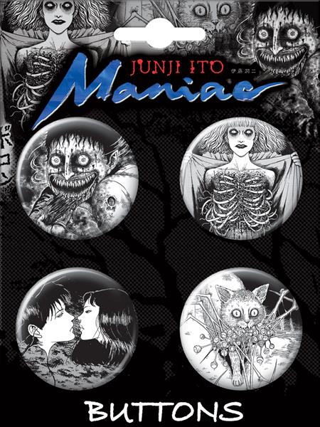 ATA-BOY JUNJI ITO MANIAC CARDED 4 BUTTON SET (NET) (Pre-Order by 10/26/26 | Est. In-Store: 12/16/26 | Ships after release)