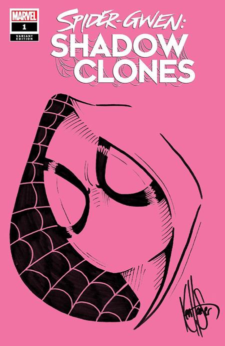 DF SPIDERGWEN SHADOWCLONES #1 PINK BLANK VARIANT WITH A SPIDERGWEN SKETCH BY KEN HAESER (Pre-Order by 11/02/26 | Est. In-Store: 01/06/27 | Ships after release)