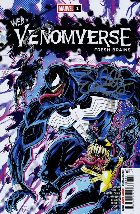 DF WEB OF VENOMVERSE FRESH BRAINS #1 SILVER SIGNATURE SERIES SIGNED BY ERICA SCHULTZ (Order By 01/05/26) (Estimated In Store By 02/25/26)