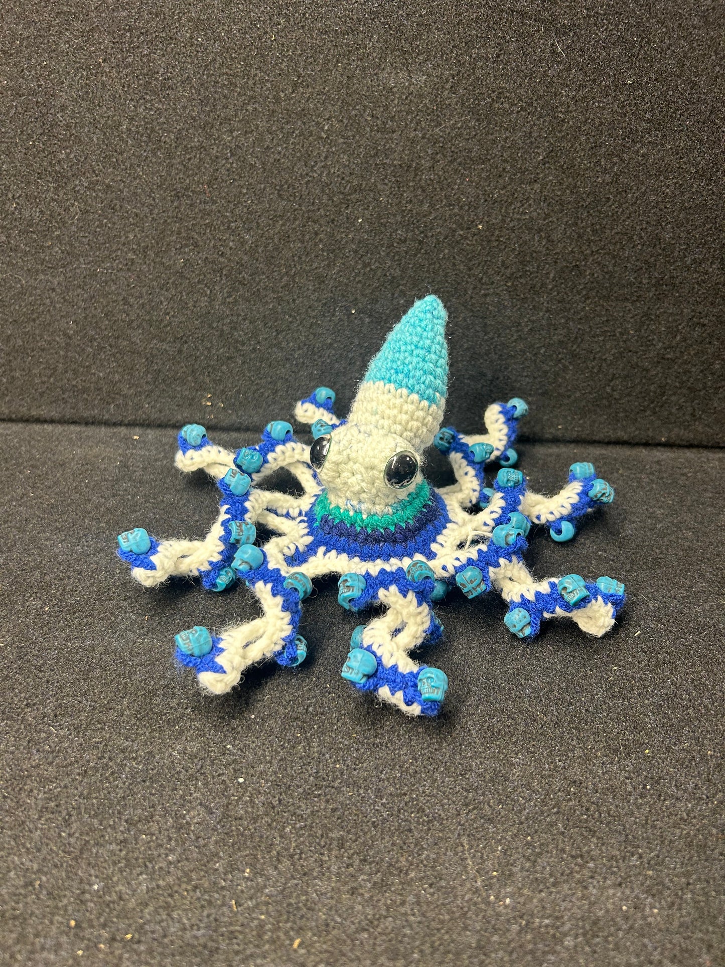 Blue White Crochet Octopus